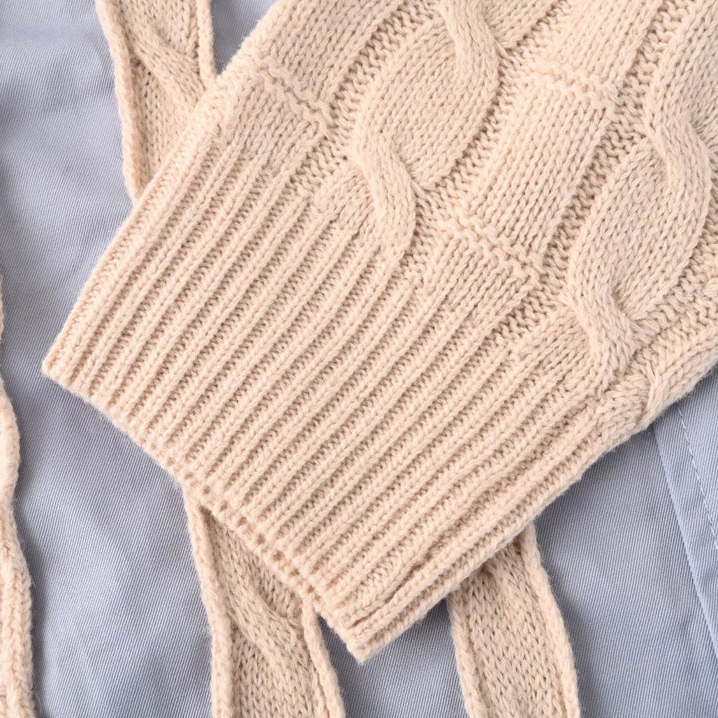 Loewe Anagram Cable Knit Panel Shirt in "Light Blue & Beige"
