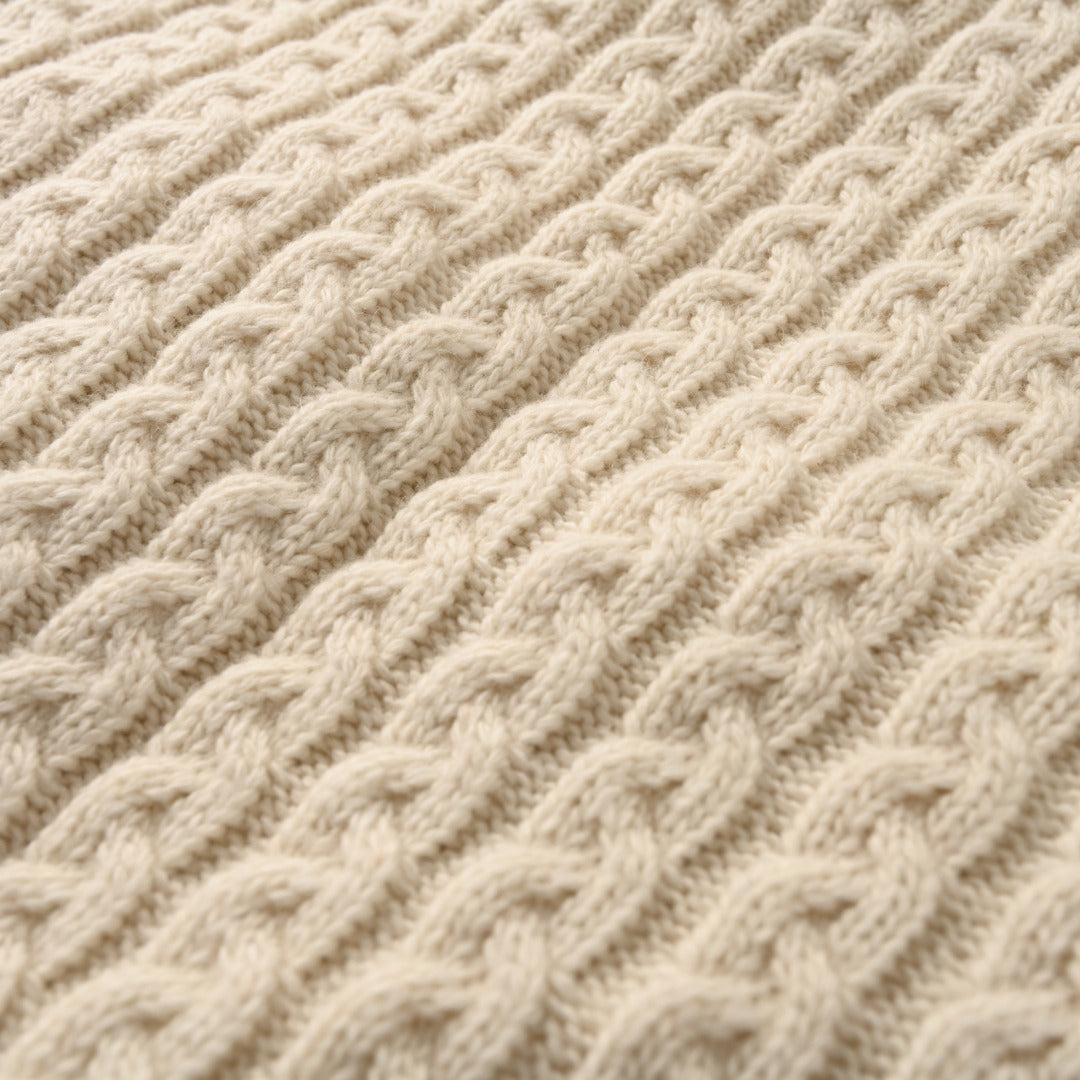 Loewe Anagram Cable Knit Vest in "Cream White"