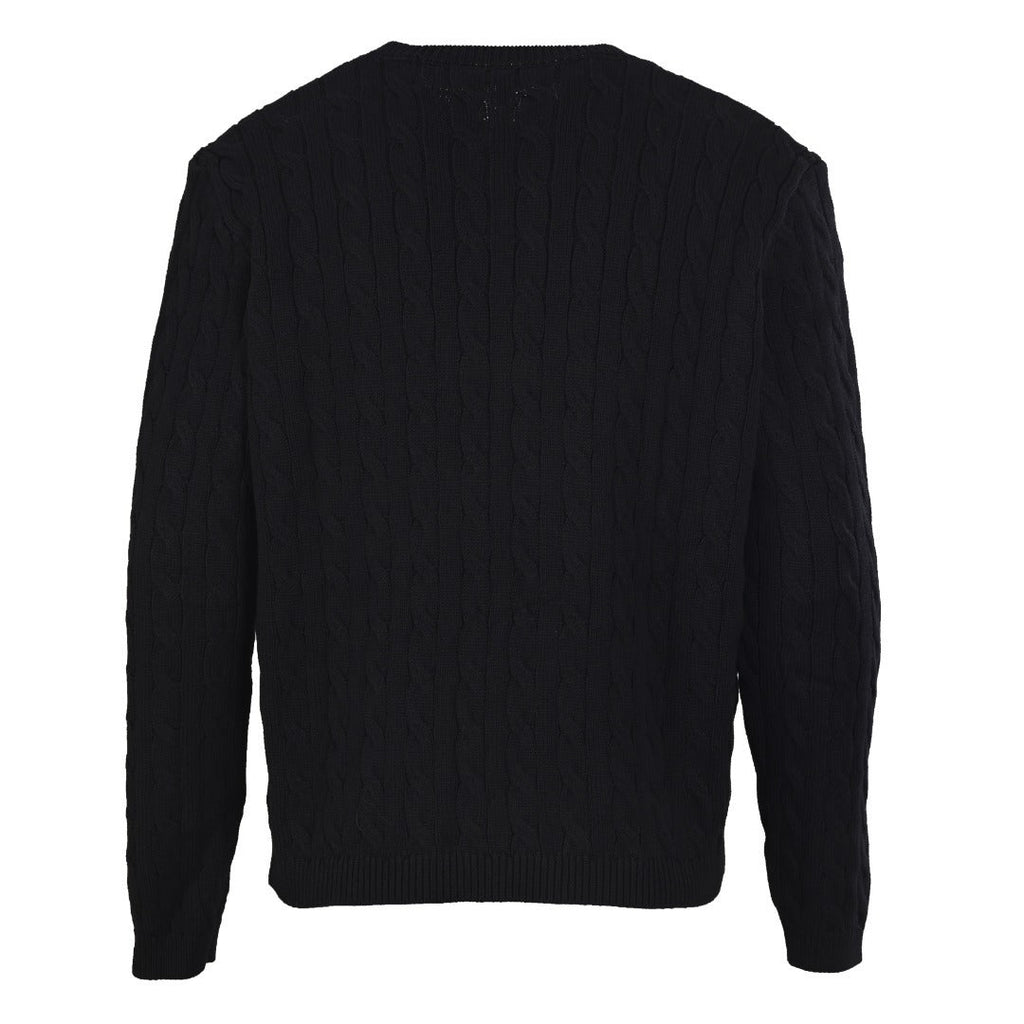 Loewe Anagram Cable Knit Cardigan in "Black"