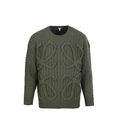 Loewe Anagram Cable Knit Sweater in "Olive Green"
