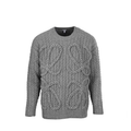 Loewe Anagram Cable Knit Sweater in "Heather Gray"